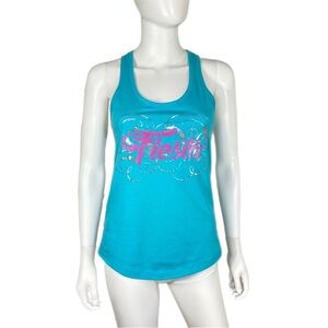Next Level Cyan Racer Back Fiesta Tank Top